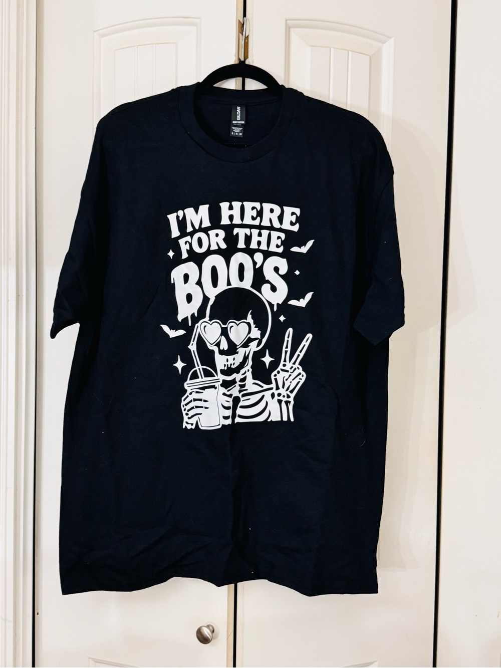 Gildan Black 'I'm Here For The Boo's' Skeleton Graphic Tee